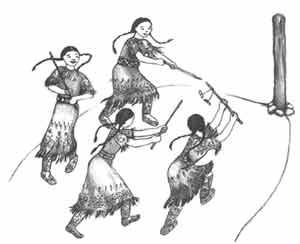 girls playing doubleball